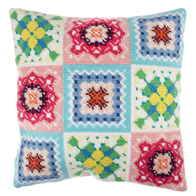 Crochet Granny Square Tapestry Cushion Kit