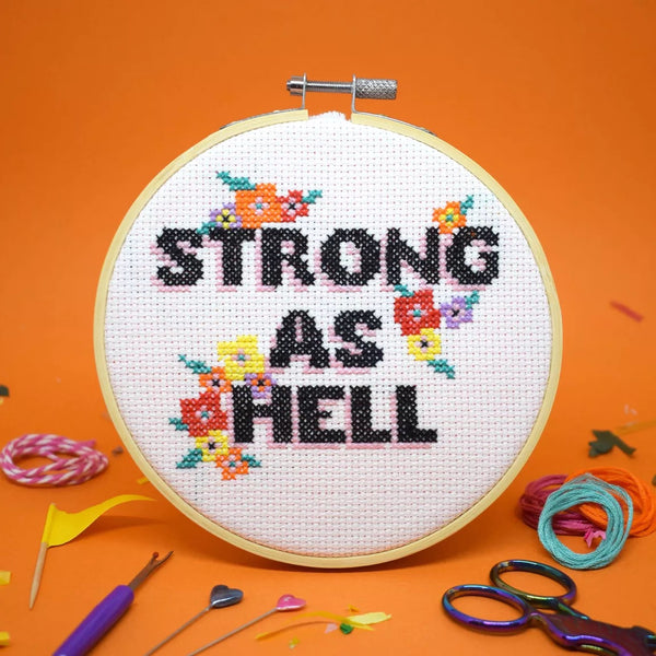 'Strong As Hell' Cross Stitch Kit