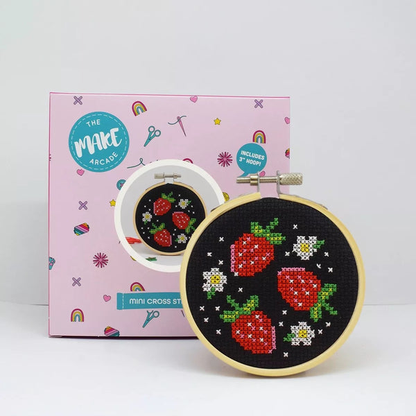 Wild Strawberries Mini Cross Stitch Kit