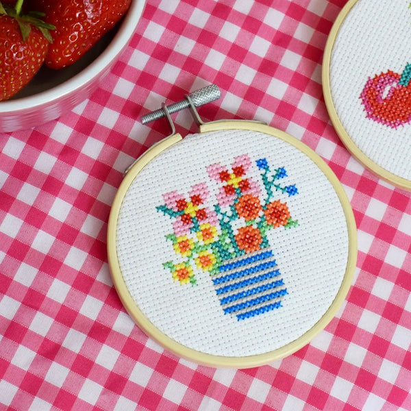 Wildflower Vase Mini Cross Stitch Kit