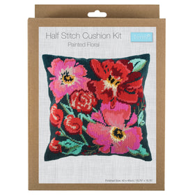 Painted Floral Tapestry Cushion Kit
