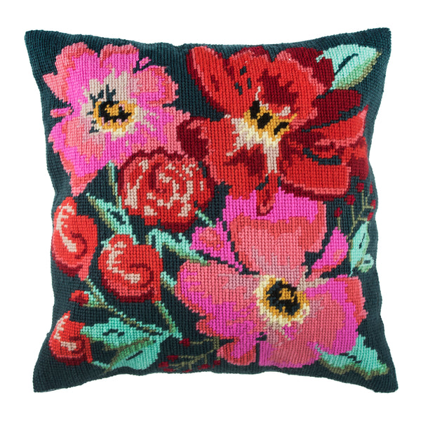 Painted Floral Tapestry Cushion Kit
