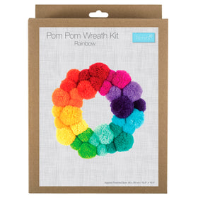 Pom Pom Rainbow Wreath Kit