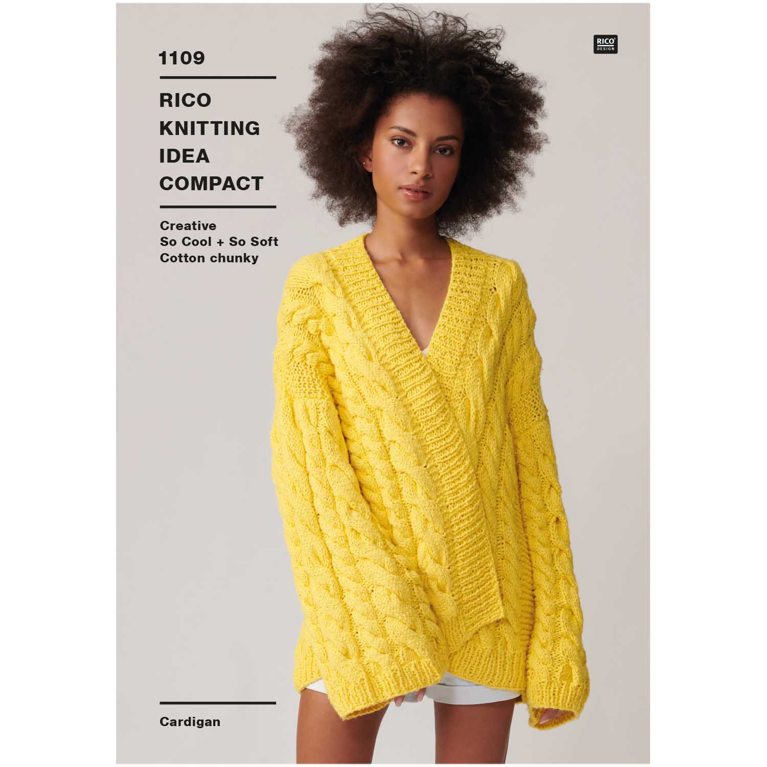 Rico 1109 Chunky Cabled Cardigan Knitting Pattern Slipstitch Ldn